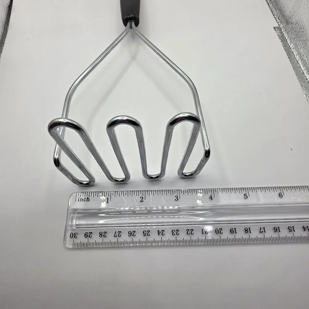 Vintage Potato Masher Plastic Black Handle Made in Japan 10 1/2'